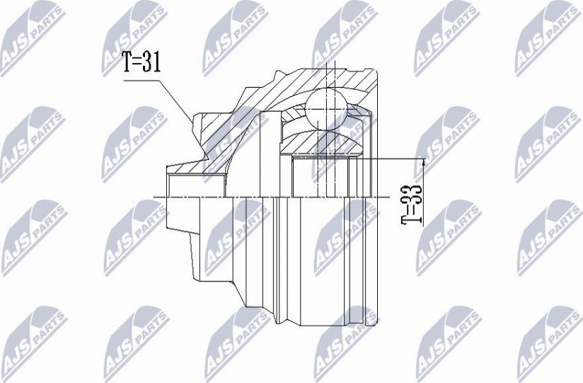 NTY NPZ-BM-011 - Шарнирный комплект, ШРУС, приводной вал autospares.lv