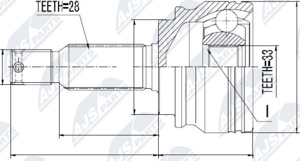 NTY NPZ-CH-010 - Шарнирный комплект, ШРУС, приводной вал autospares.lv