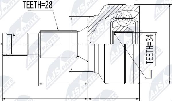 NTY NPZ-CT-019 - Шарнирный комплект, ШРУС, приводной вал autospares.lv