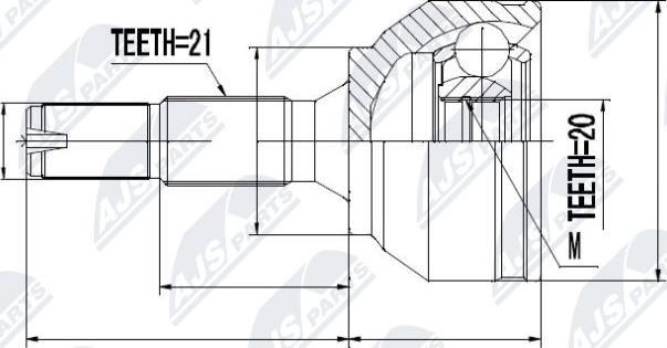 NTY NPZ-CT-014 - Шарнирный комплект, ШРУС, приводной вал autospares.lv