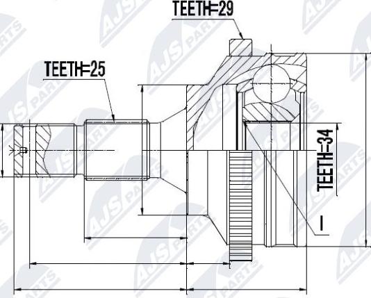 NTY NPZ-CT-010 - Шарнирный комплект, ШРУС, приводной вал autospares.lv