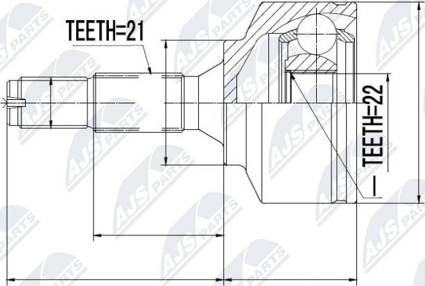 NTY NPZ-CT-011 - Шарнирный комплект, ШРУС, приводной вал autospares.lv