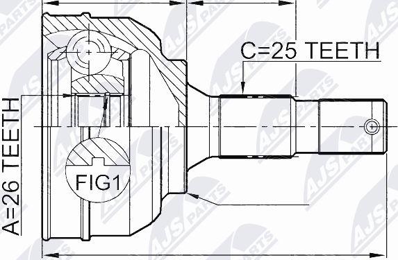 NTY NPZ-CT-020 - Шарнирный комплект, ШРУС, приводной вал autospares.lv