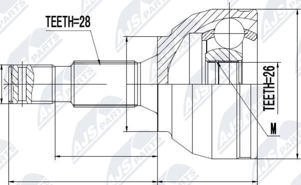 NTY NPZ-CT-021 - Шарнирный комплект, ШРУС, приводной вал autospares.lv