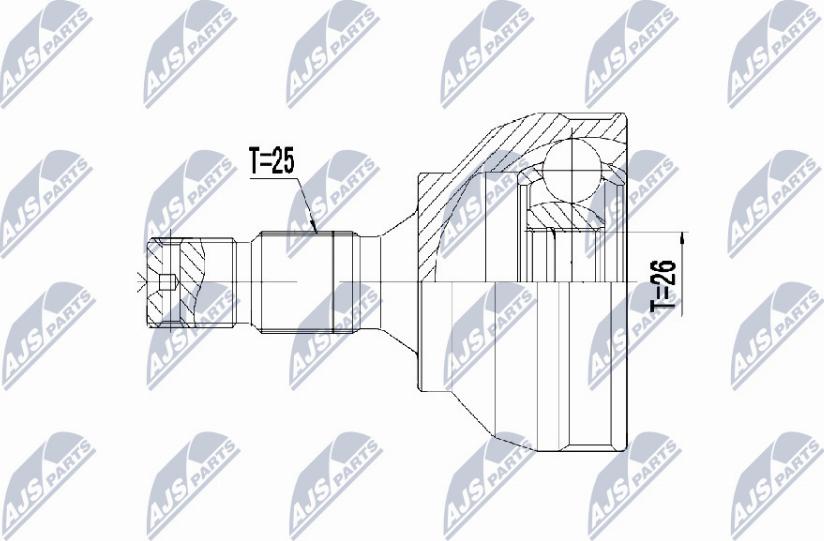 NTY NPZ-CT-022 - Шарнирный комплект, ШРУС, приводной вал autospares.lv