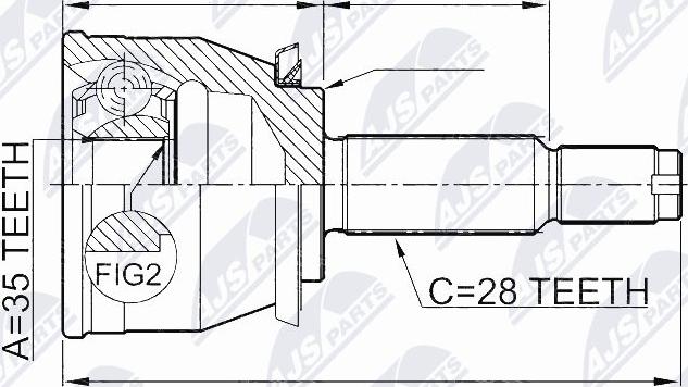 NTY NPZ-DW-026 - Шарнирный комплект, ШРУС, приводной вал autospares.lv