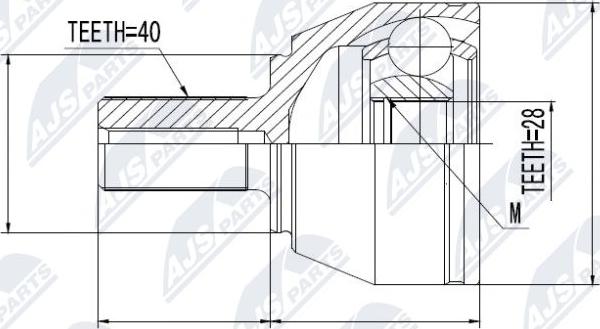 NTY NPZ-FR-039 - Шарнирный комплект, ШРУС, приводной вал autospares.lv