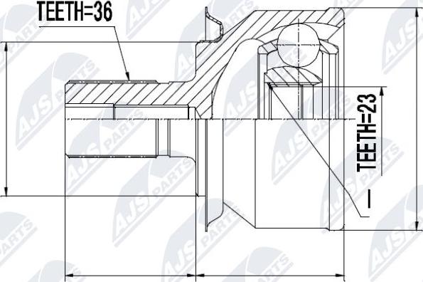 NTY NPZ-FR-031 - Шарнирный комплект, ШРУС, приводной вал autospares.lv