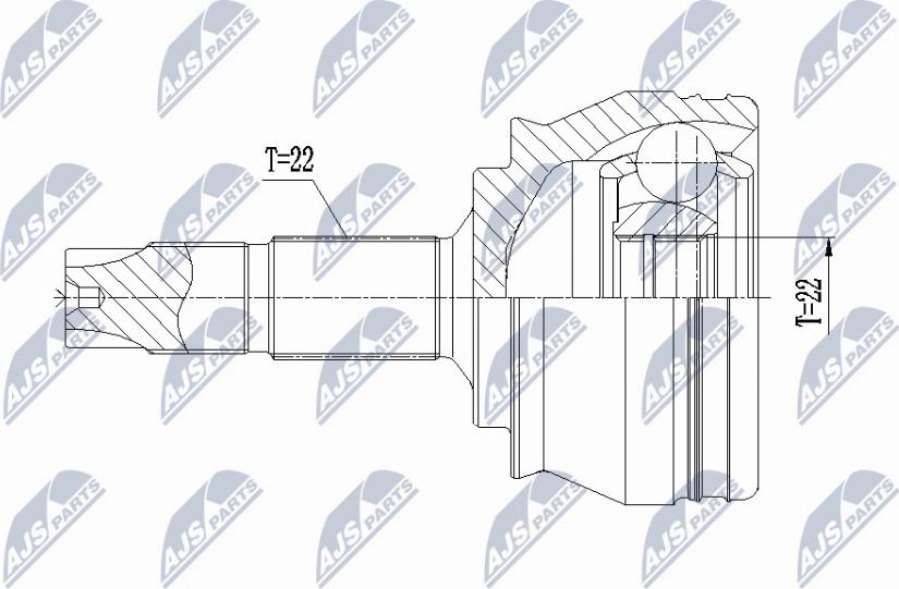 NTY NPZ-FT-001 - Шарнирный комплект, ШРУС, приводной вал autospares.lv