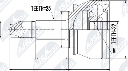 NTY NPZ-FT-032 - Шарнирный комплект, ШРУС, приводной вал autospares.lv