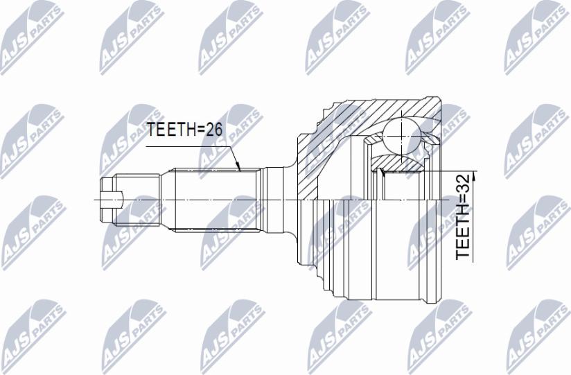 NTY NPZ-HD-016 - Шарнирный комплект, ШРУС, приводной вал autospares.lv