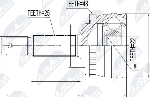 NTY NPZ-HY-544 - Шарнирный комплект, ШРУС, приводной вал autospares.lv