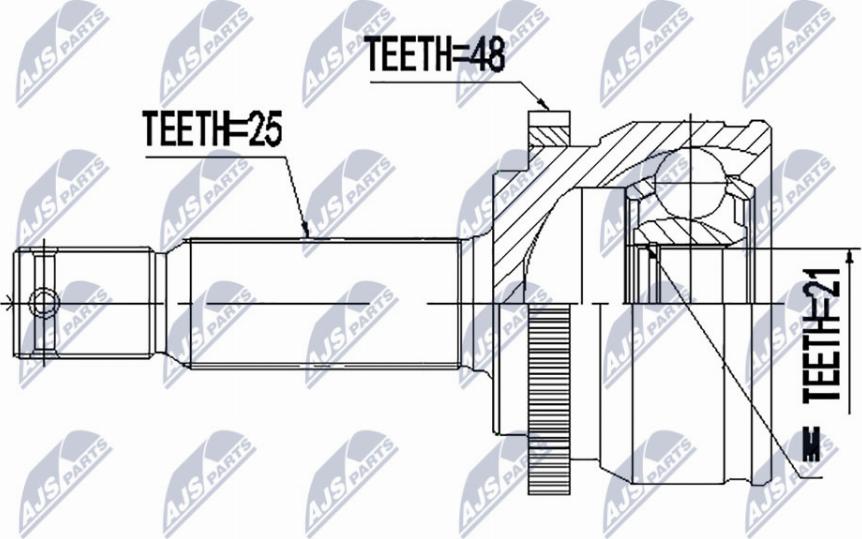 NTY NPZ-HY-555 - Шарнирный комплект, ШРУС, приводной вал autospares.lv