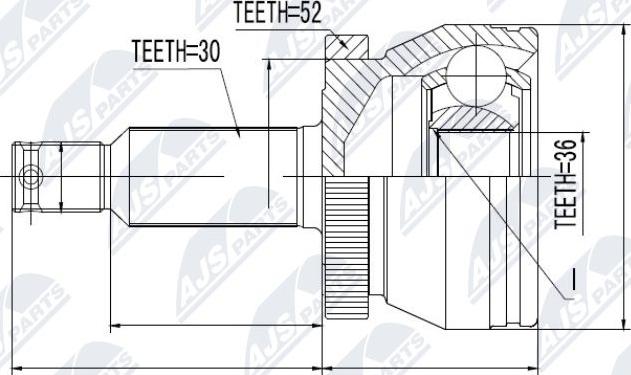 NTY NPZ-HY-504 - Шарнирный комплект, ШРУС, приводной вал autospares.lv