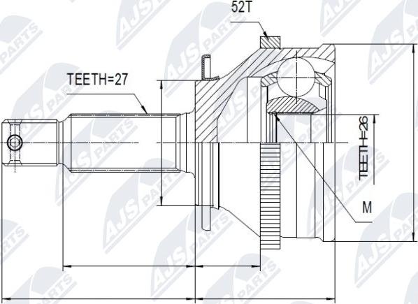 NTY NPZ-HY-501 - Шарнирный комплект, ШРУС, приводной вал autospares.lv