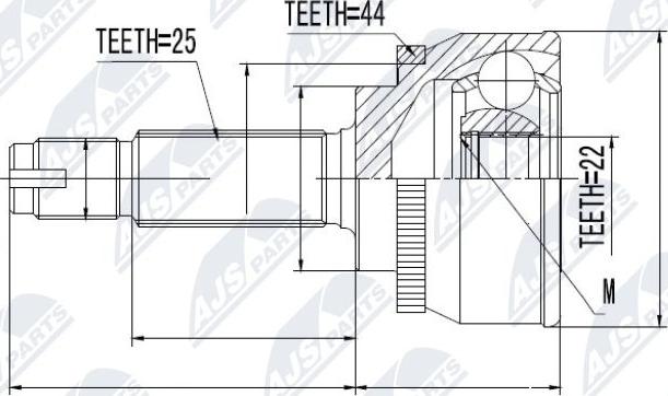 NTY NPZ-HY-539 - Шарнирный комплект, ШРУС, приводной вал autospares.lv