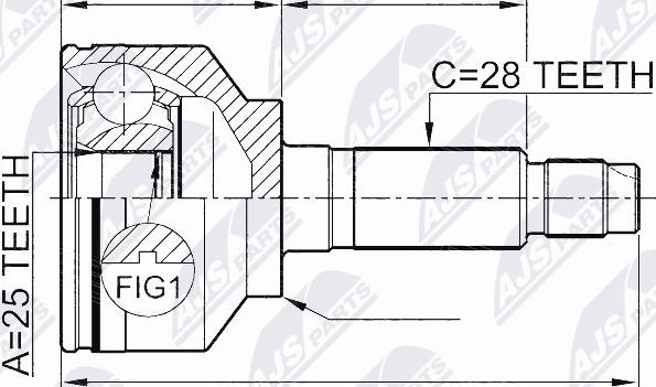 NTY NPZ-KA-349 - Шарнирный комплект, ШРУС, приводной вал autospares.lv