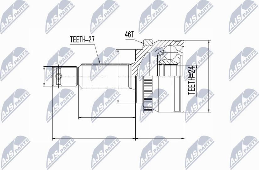 NTY NPZ-KA-359 - Шарнирный комплект, ШРУС, приводной вал autospares.lv