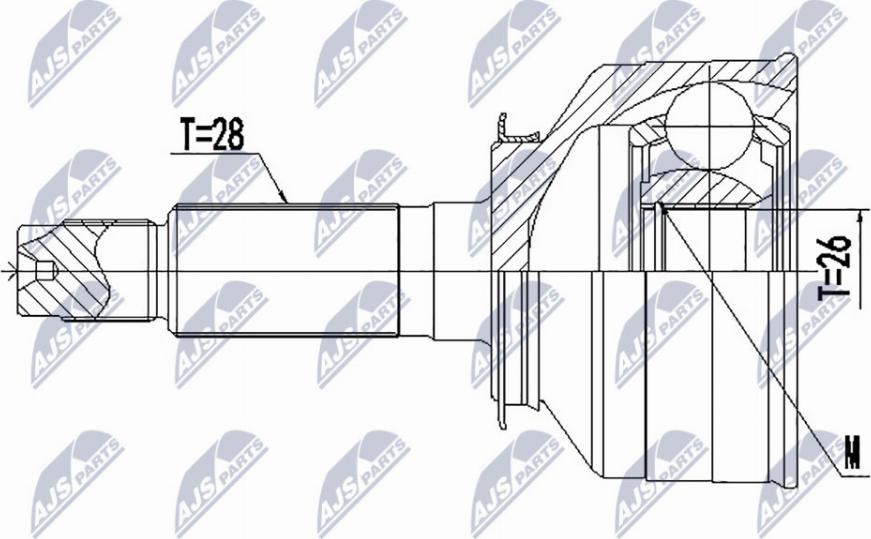 NTY NPZ-KA-366 - Шарнирный комплект, ШРУС, приводной вал autospares.lv