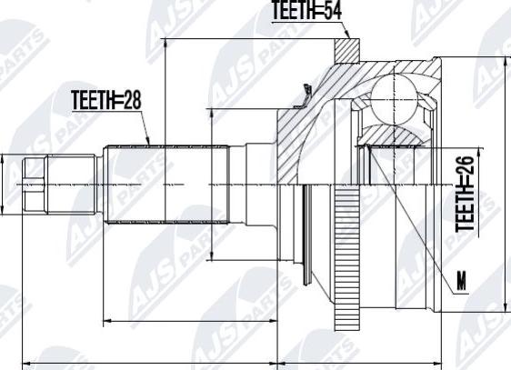 NTY NPZ-KA-310 - Шарнирный комплект, ШРУС, приводной вал autospares.lv