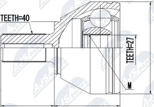 NTY NPZ-LR-004 - Шарнирный комплект, ШРУС, приводной вал autospares.lv