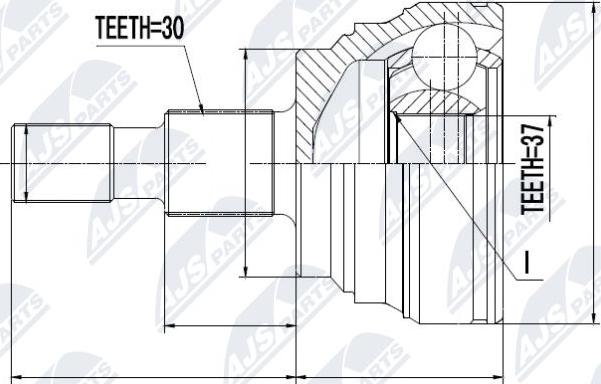 NTY NPZ-ME-014 - Шарнирный комплект, ШРУС, приводной вал autospares.lv