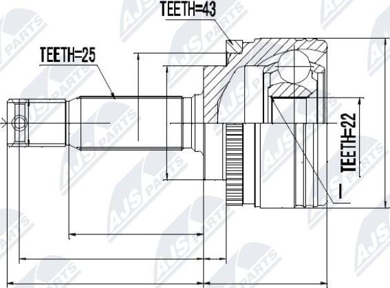 NTY NPZ-MS-051 - Шарнирный комплект, ШРУС, приводной вал autospares.lv