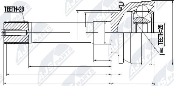 NTY NPZ-MS-007 - Шарнирный комплект, ШРУС, приводной вал autospares.lv