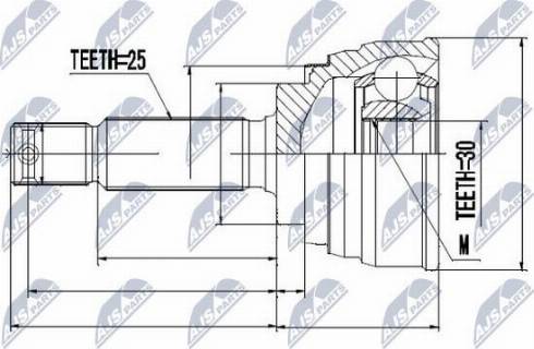 NTY NPZ-MS-015 - Шарнирный комплект, ШРУС, приводной вал autospares.lv