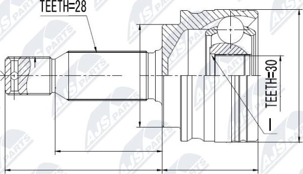 NTY NPZ-MS-011 - Шарнирный комплект, ШРУС, приводной вал autospares.lv