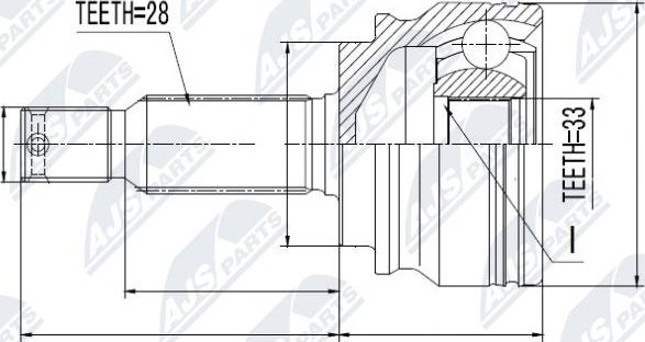 NTY NPZ-MS-012 - Шарнирный комплект, ШРУС, приводной вал autospares.lv