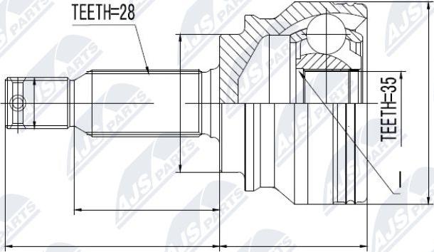 NTY NPZ-MS-036 - Шарнирный комплект, ШРУС, приводной вал autospares.lv