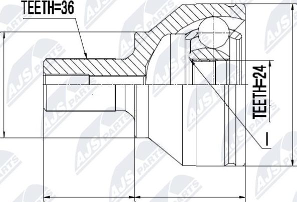 NTY NPZ-MZ-044 - Шарнирный комплект, ШРУС, приводной вал autospares.lv