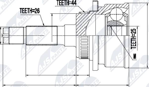 NTY NPZ-MZ-041 - Шарнирный комплект, ШРУС, приводной вал autospares.lv