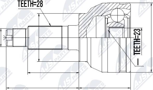 NTY NPZ-MZ-047 - Шарнирный комплект, ШРУС, приводной вал autospares.lv