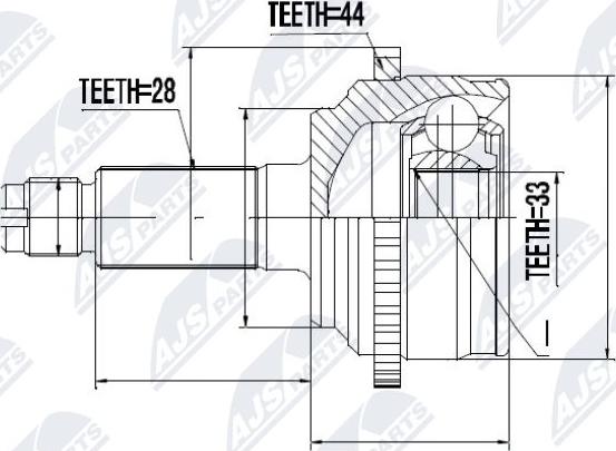 NTY NPZ-MZ-054 - Шарнирный комплект, ШРУС, приводной вал autospares.lv