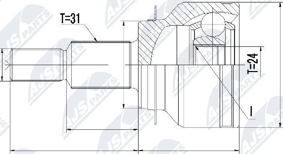 NTY NPZ-MZ-055 - Шарнирный комплект, ШРУС, приводной вал autospares.lv