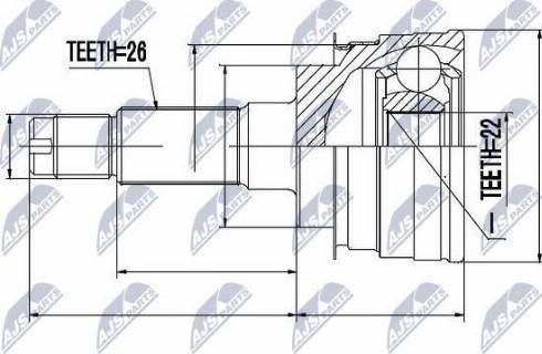 NTY NPZ-MZ-009 - Шарнирный комплект, ШРУС, приводной вал autospares.lv