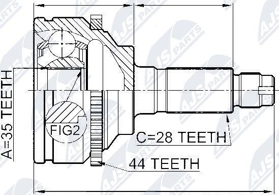 NTY NPZ-MZ-002 - Шарнирный комплект, ШРУС, приводной вал autospares.lv