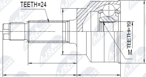 NTY NPZ-MZ-015 - Шарнирный комплект, ШРУС, приводной вал autospares.lv