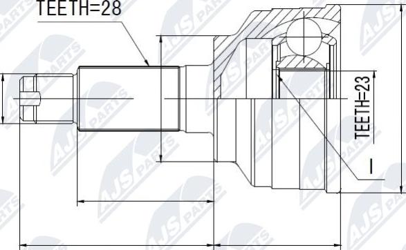 NTY NPZ-MZ-010 - Шарнирный комплект, ШРУС, приводной вал autospares.lv