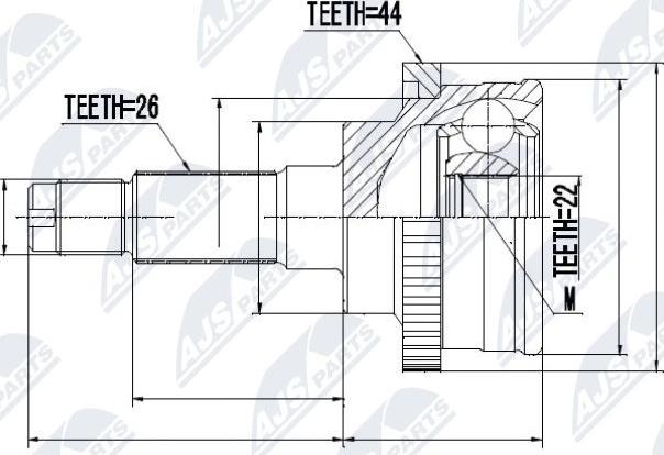 NTY NPZ-MZ-011 - Шарнирный комплект, ШРУС, приводной вал autospares.lv