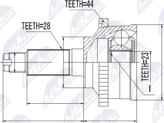 NTY NPZ-MZ-026 - Шарнирный комплект, ШРУС, приводной вал autospares.lv