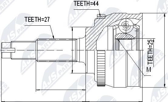 NTY NPZ-NS-001 - Шарнирный комплект, ШРУС, приводной вал autospares.lv