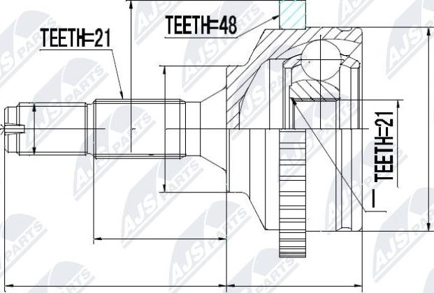 NTY NPZ-PE-017 - Шарнирный комплект, ШРУС, приводной вал autospares.lv