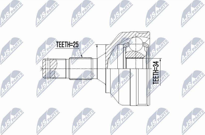 NTY NPZ-PE-030 - Шарнирный комплект, ШРУС, приводной вал autospares.lv