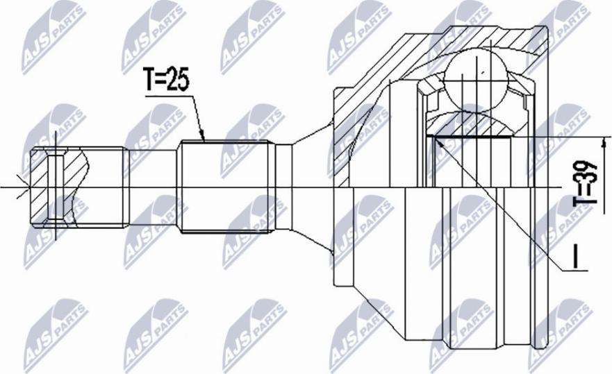 NTY NPZ-PE-029 - Шарнирный комплект, ШРУС, приводной вал autospares.lv