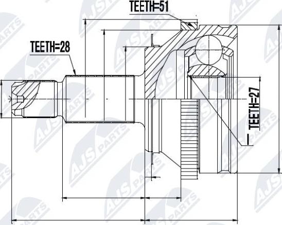 NTY NPZ-PL-018 - Шарнирный комплект, ШРУС, приводной вал autospares.lv