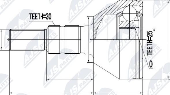 NTY NPZ-PL-020 - Шарнирный комплект, ШРУС, приводной вал autospares.lv