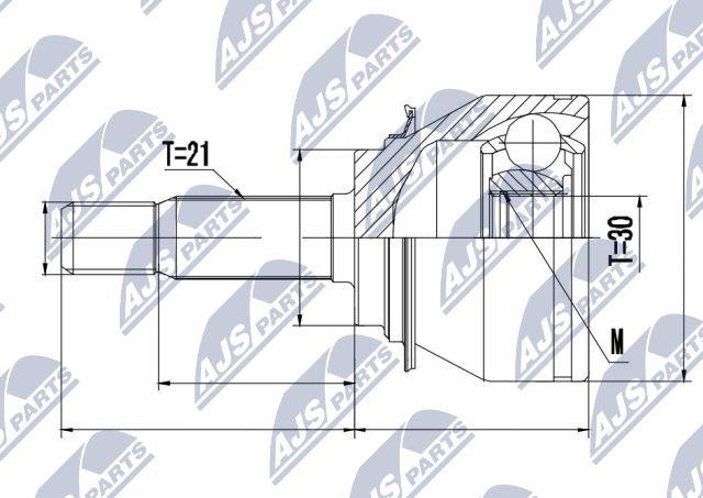 NTY NPZ-RE-045 - Шарнирный комплект, ШРУС, приводной вал autospares.lv